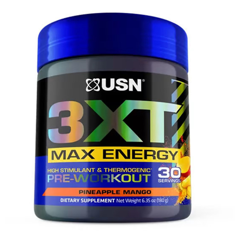 USN 3XT Max Energy Pre-Workout 30 Servings - Pineapple Mango