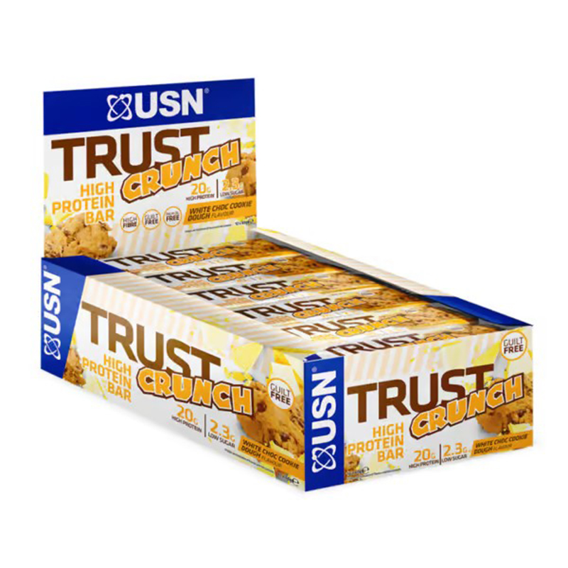USN Trust Crunch Protein Bar 60 x 12g - White Chocolate Cookie Dough