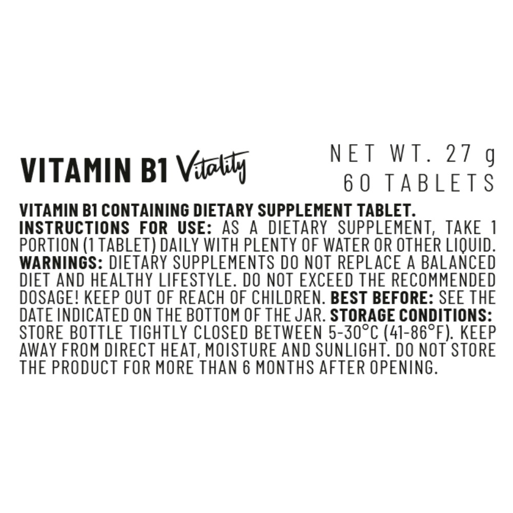 Vitacorp Vitality Vitamin B1 60Tabs Best Price in Abu Dhabi