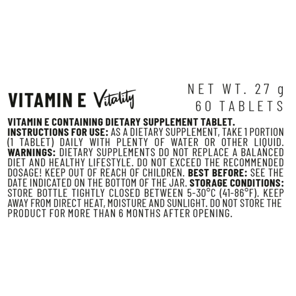 Vitacorp Vitality Vitamin E 60Tabs Best Price in Abu Dhabi