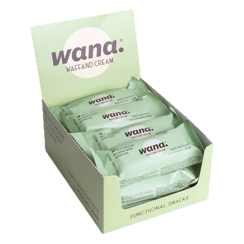 Wana Protein Bar 1 Box of 12 Bars - White Chocolate with Pistachio Cream