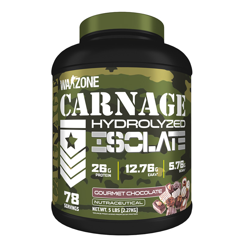 Warzone Carnage Hydrolyzed Whey Protein Isolate 78 Servings - Chocolate Gourmet