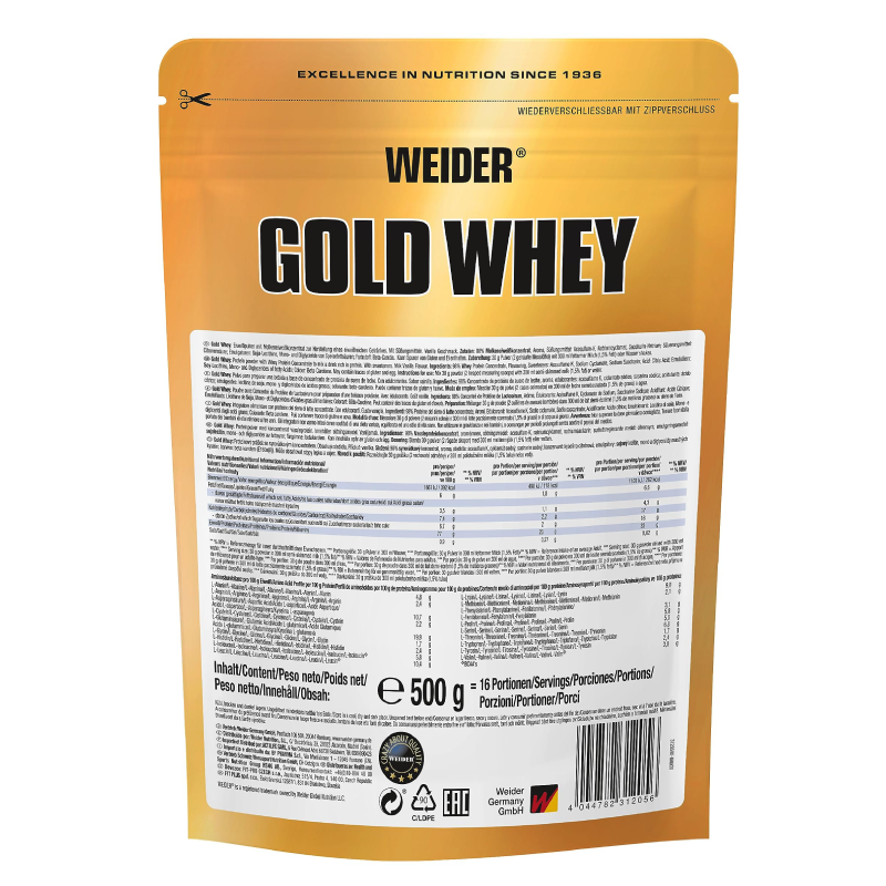 Weider Gold Whey 500 G - Banana Best Price in Dubai