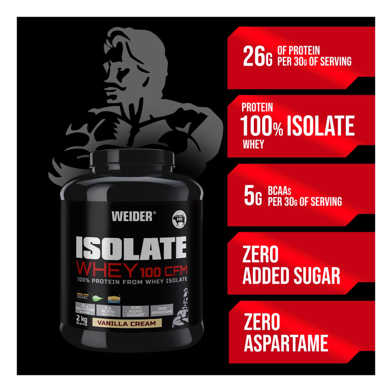 Weider Isolate Whey Protein 100 CFM 2 KG - Vanilla Creme Best Price in Dubai