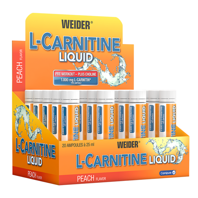 Weider L - Carnitine Liquid Supplement 20 x 25 ml - Peach