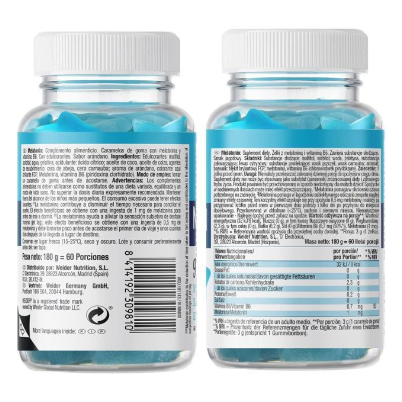 Weider Melatonin 60 Gummies - Blueberry Best Price in UAE