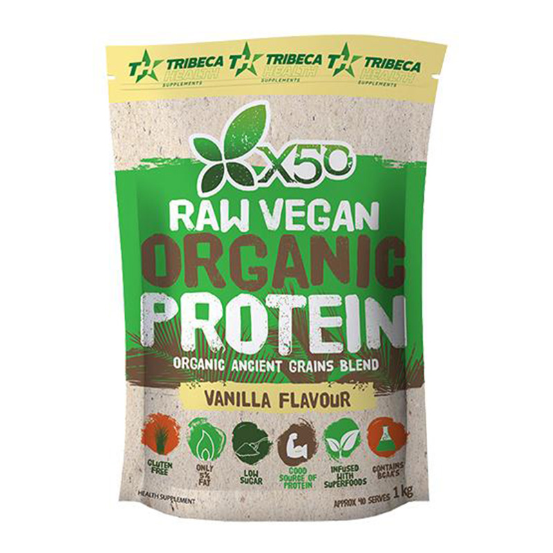 X50 Raw Vegan Organic Protein Vanilla 1 Kg